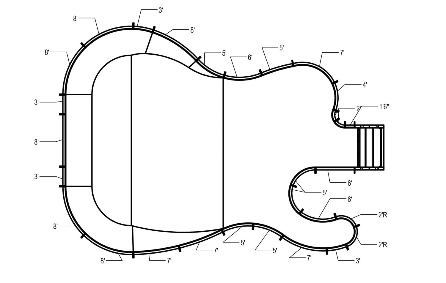Guitar Shaped Swimming Pool Kit Guitar Shaped Swimming Pool Kit