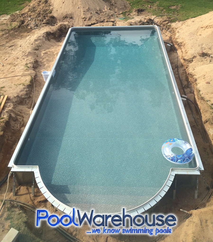 Roman End Steel Swimming Pool Kit Installation Filling Water