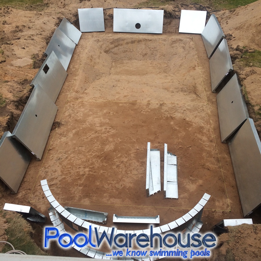 Roman End Steel Swimming Pool Kit Installation Walls