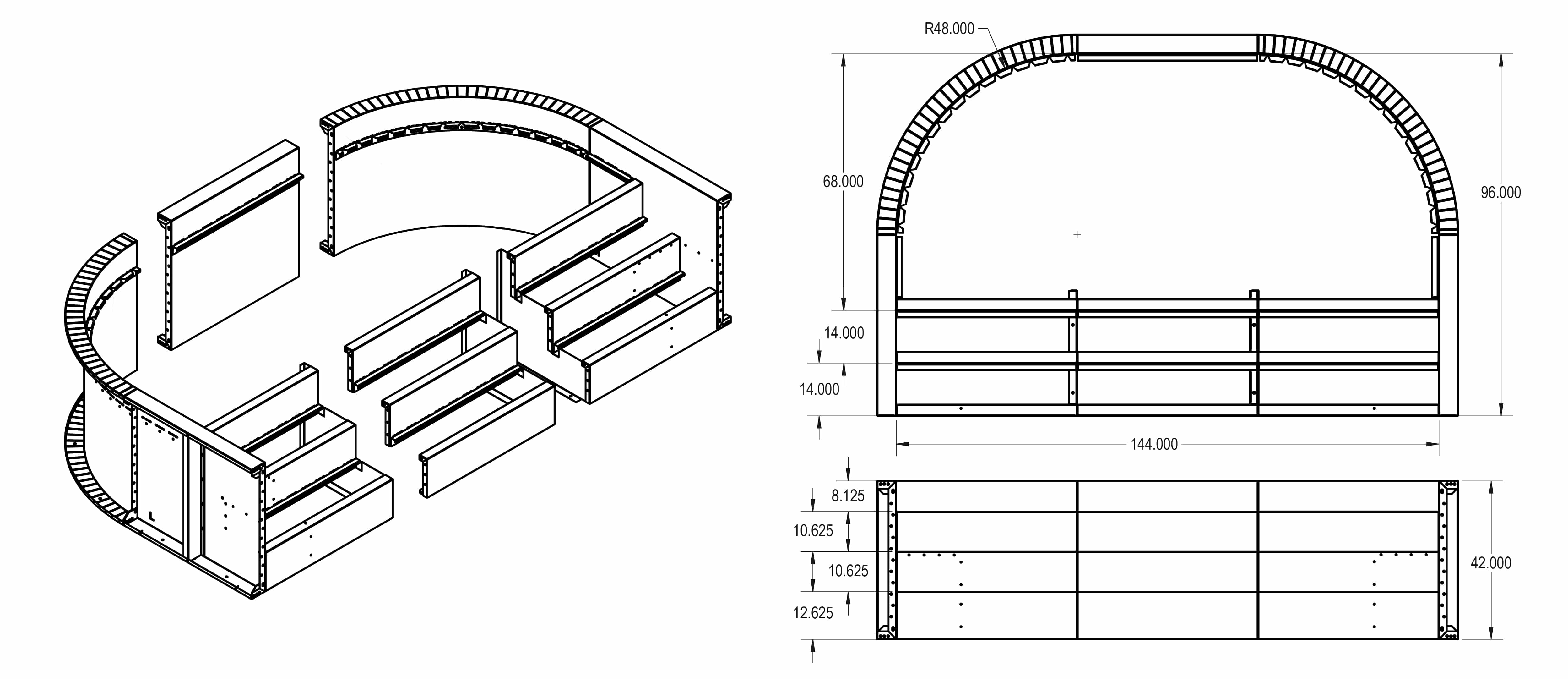 8' x 12' 4' R w/Tanning Ledge Steps