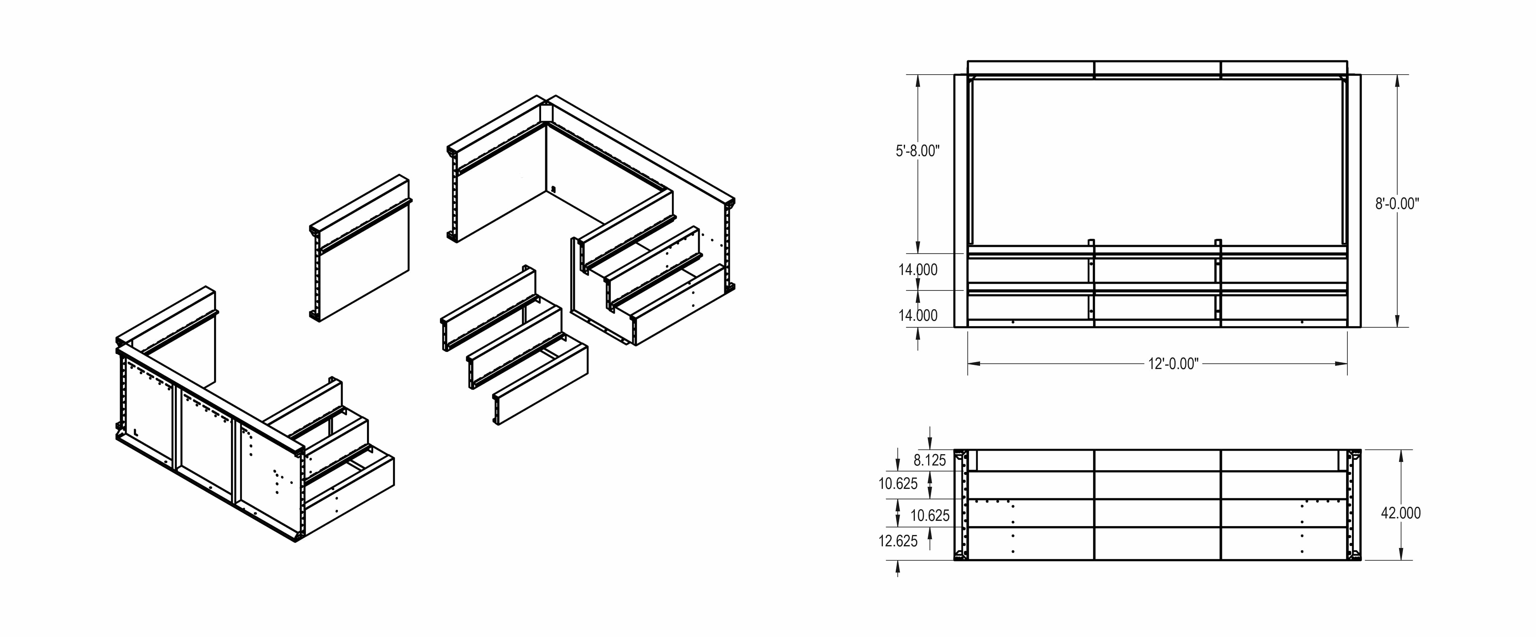 8' x 12' 6" R w/Tanning Ledge Steps