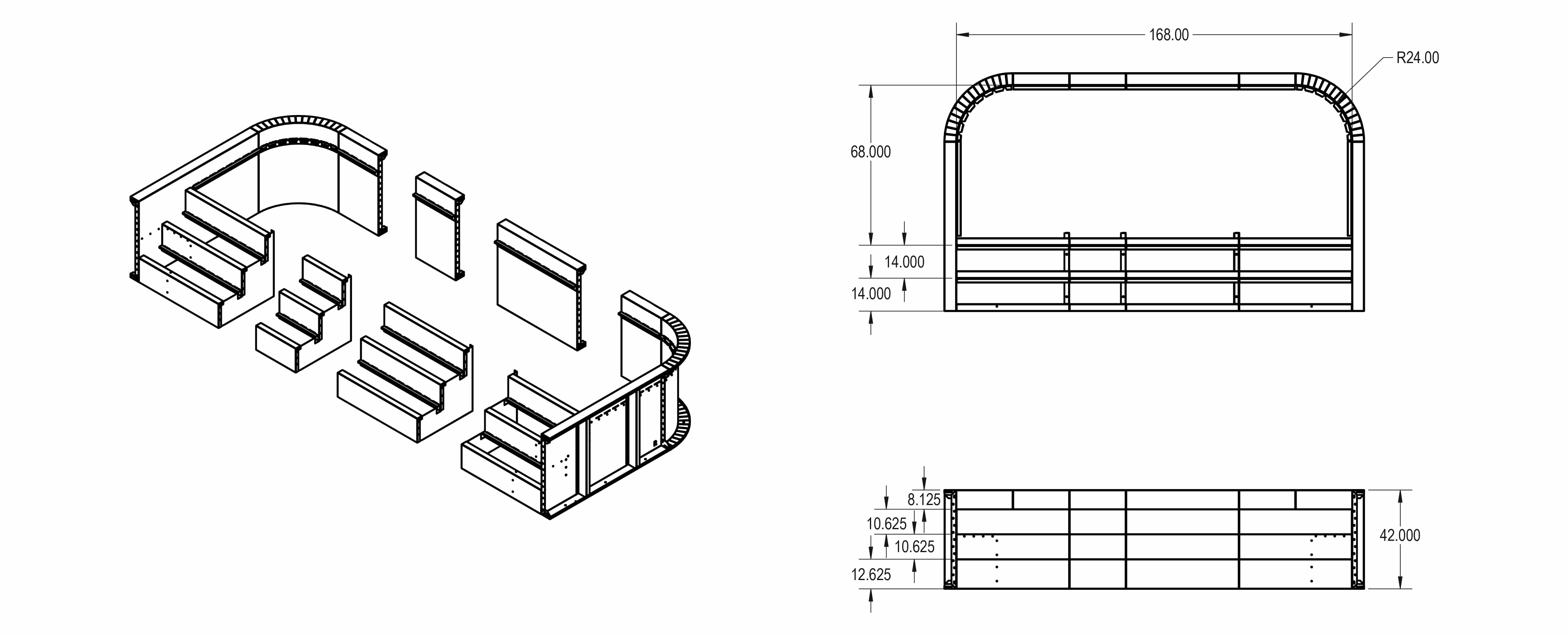 8' x 14' 2" R w/Tanning Ledge Steps