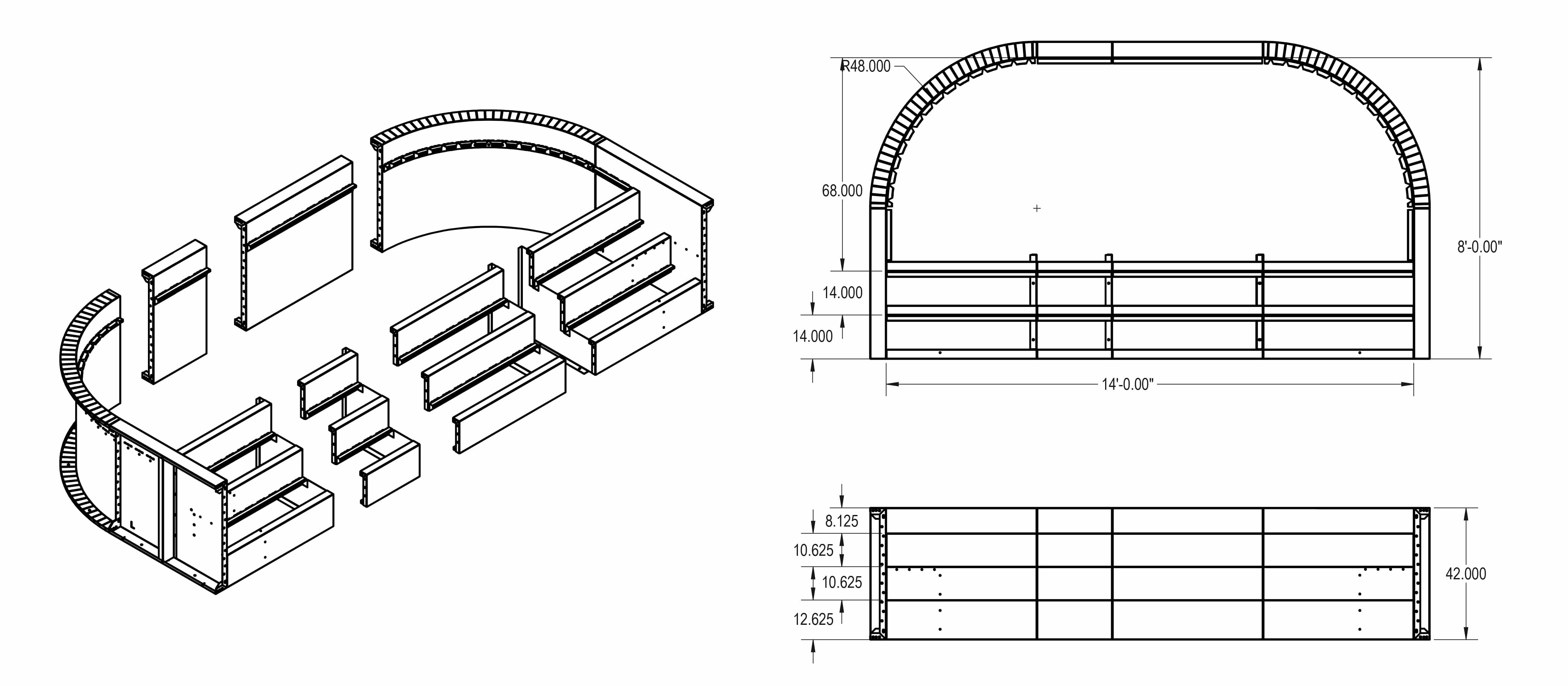 8' x 14' 4' R w/Tanning Ledge Steps