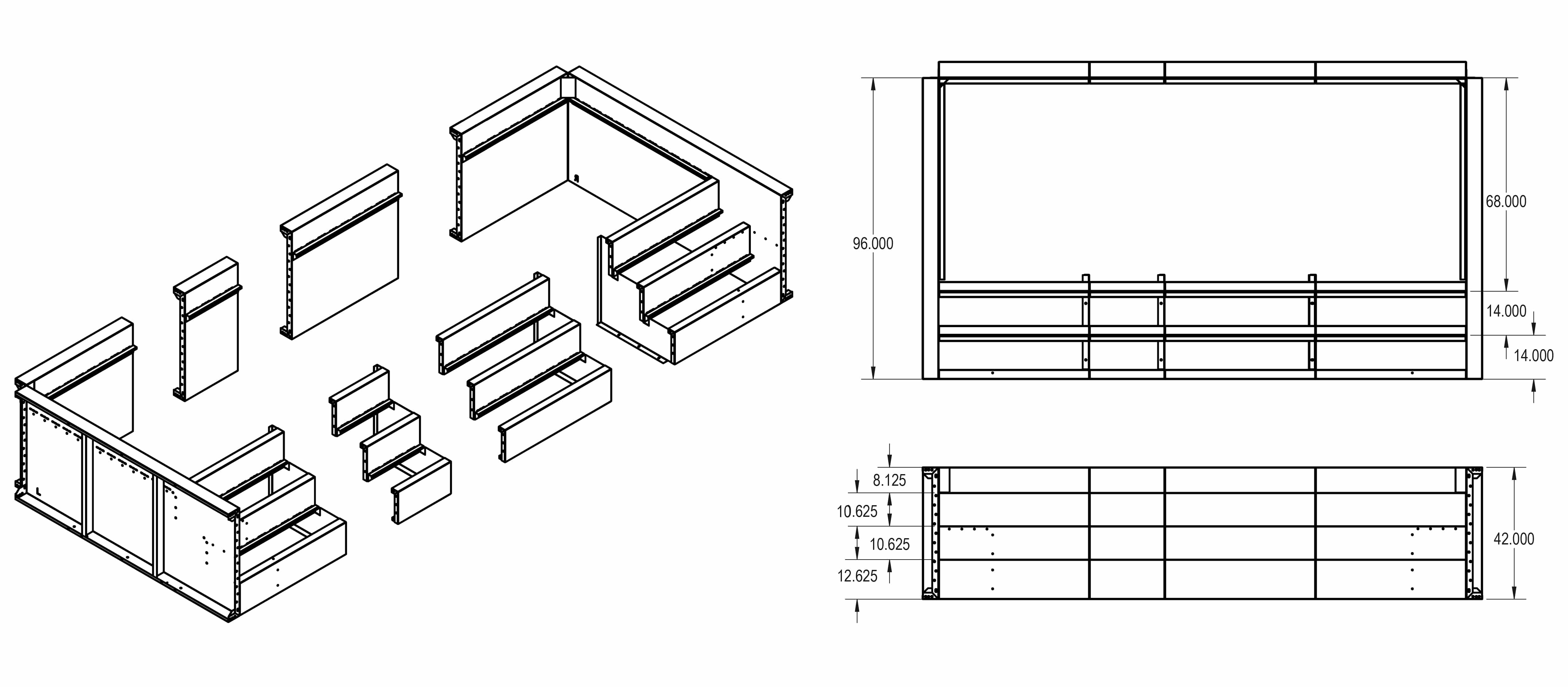 8' x 14' 6" R w/Tanning Ledge Steps