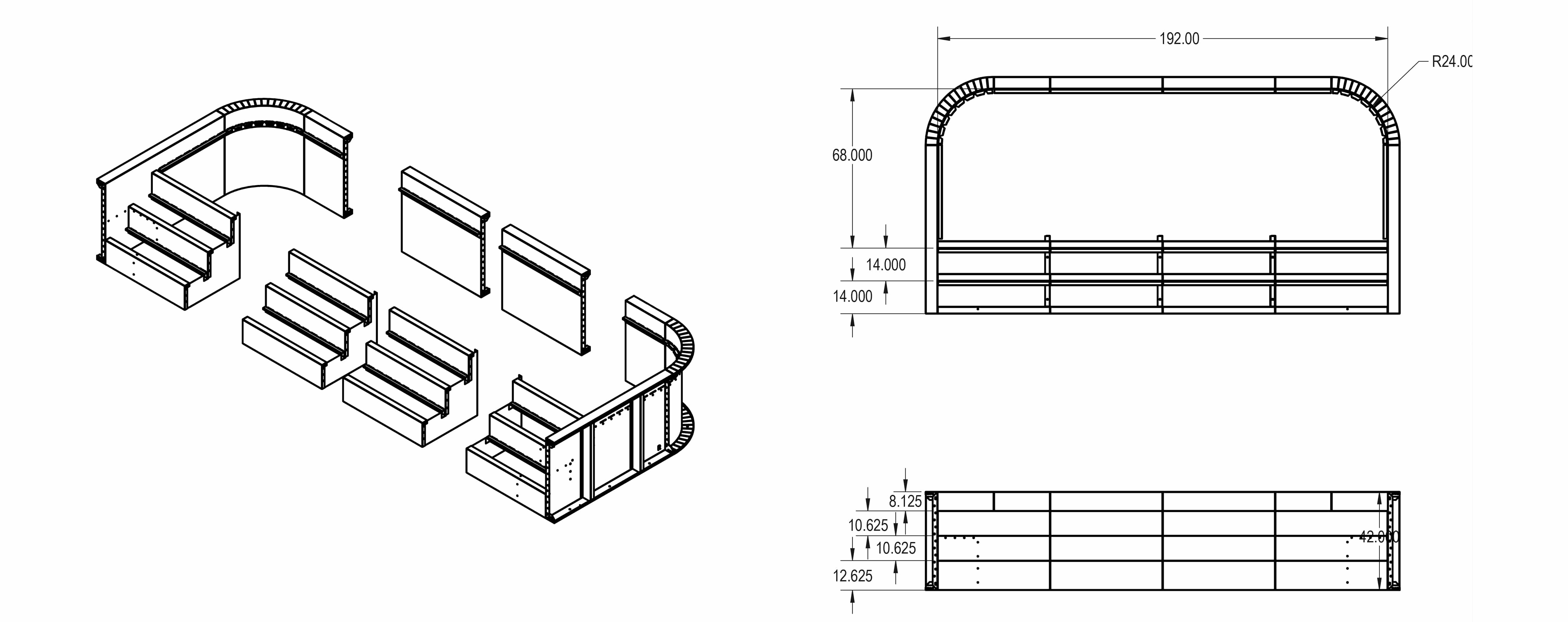 8' x 16' 2" R w/Tanning Ledge Steps