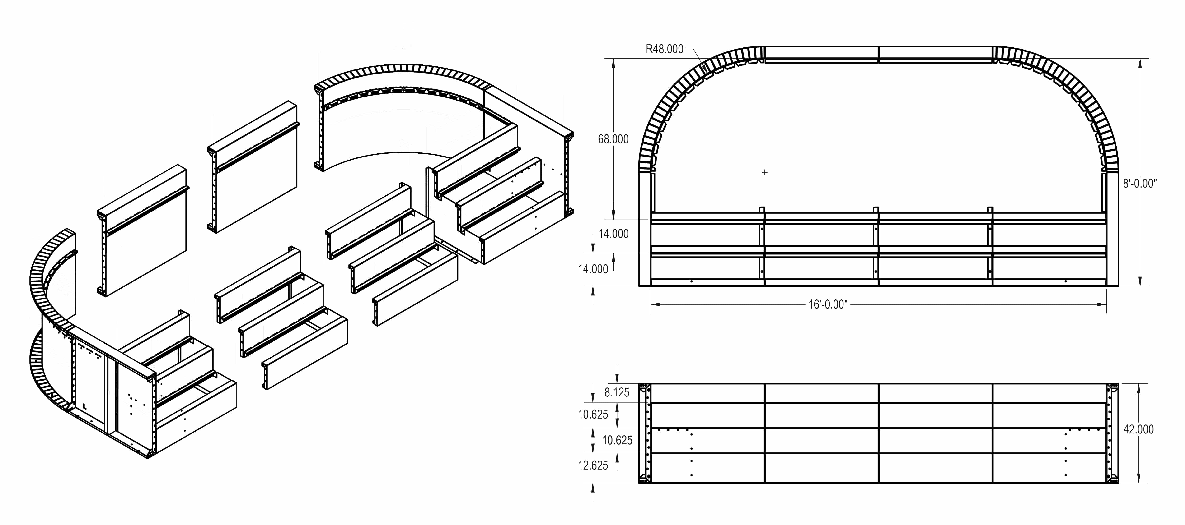 8' x 16' 4' R w/Tanning Ledge Steps