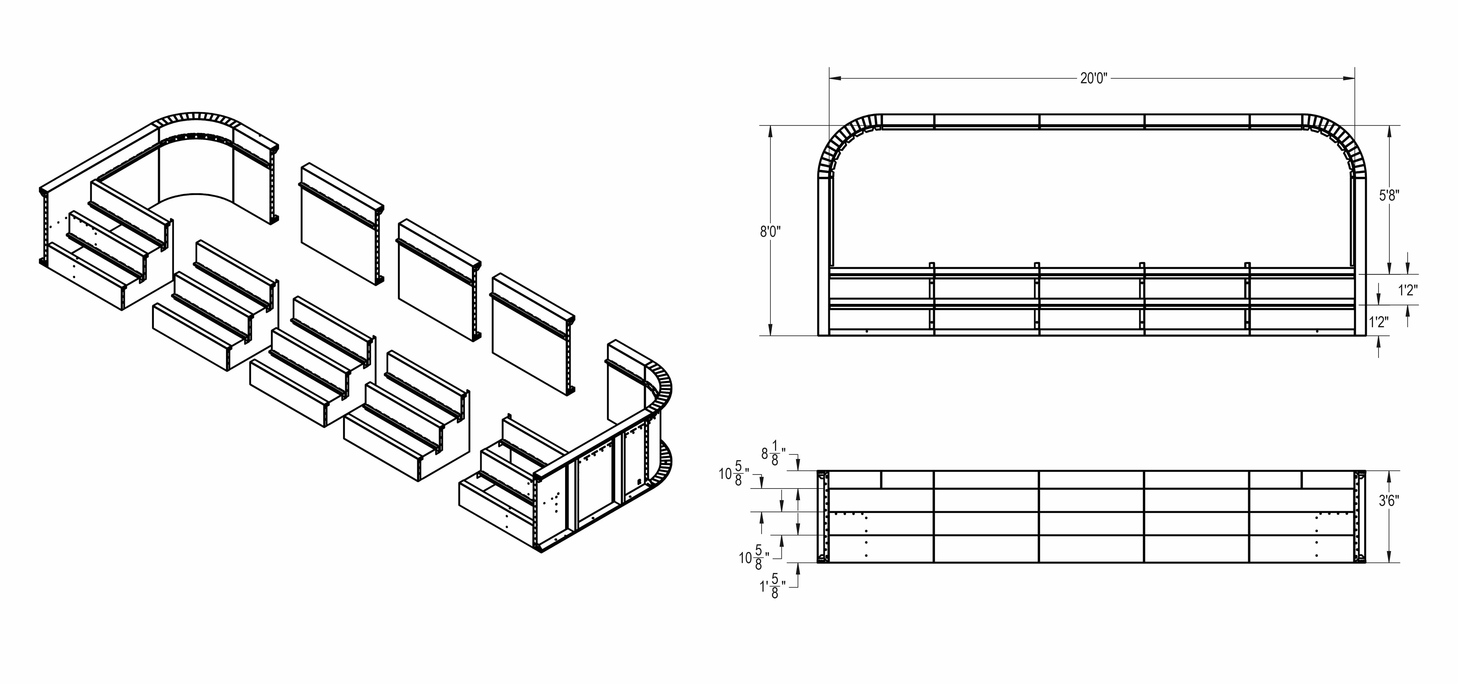 8' x 20' 2' R w/Tanning Ledge Steps
