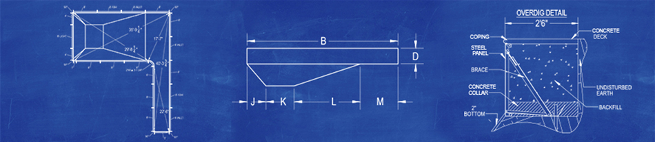 L-Shaped Lap Pool Kit Dig Sheet Blueprint