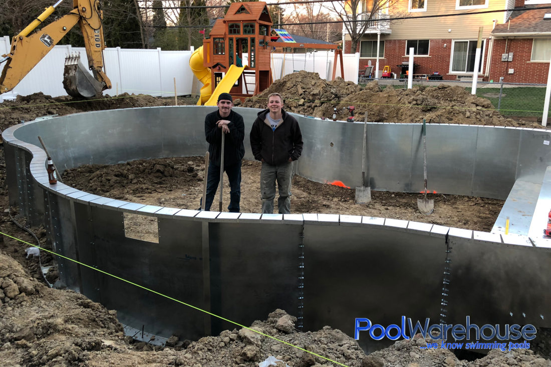 Wilds Family Michigan Swimming Pool Kit Construction