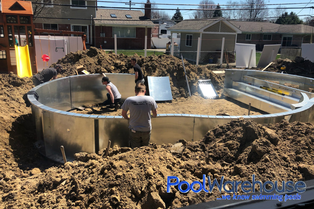 Wilds Family Michigan Swimming Pool Kit Construction
